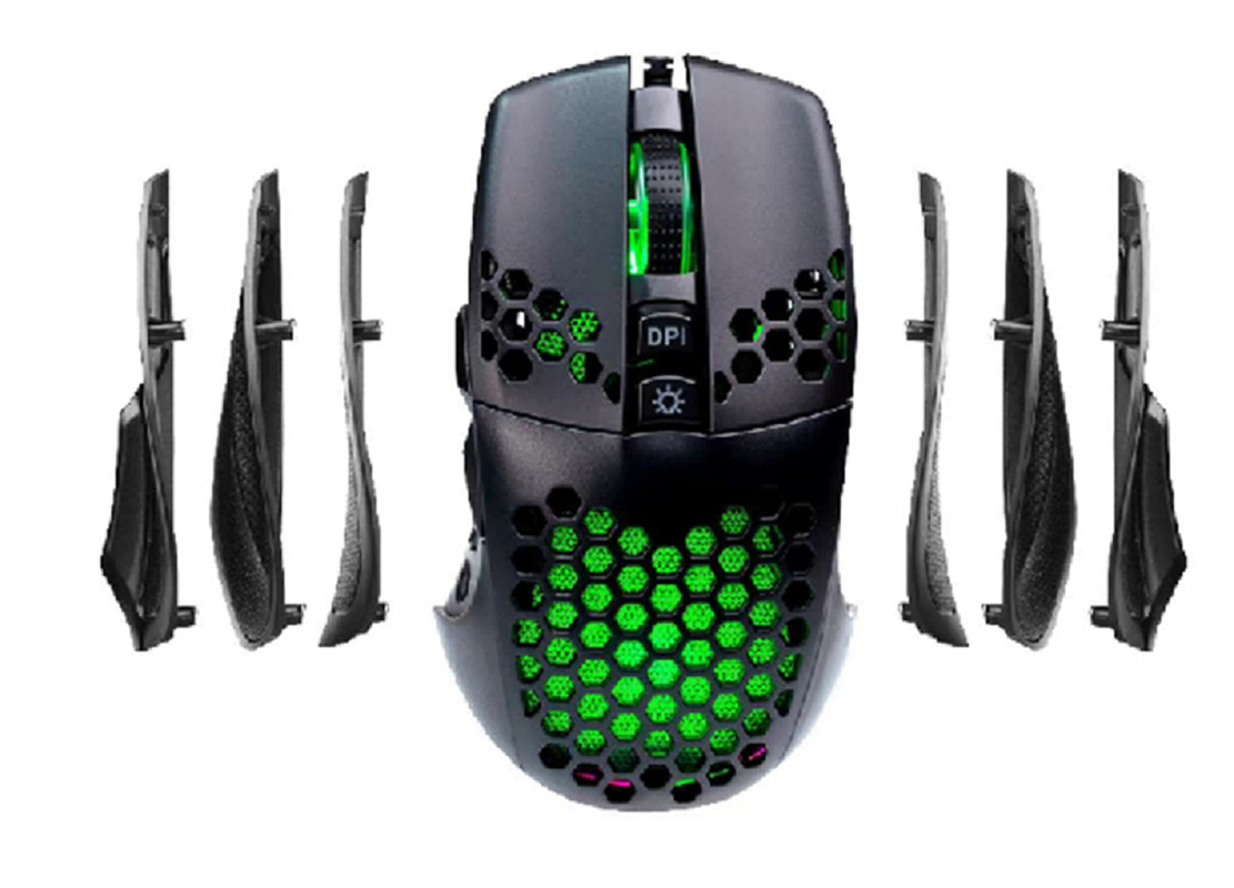 Einstellbar 8000DPI in 5 Ebenen Tastaturen Mauskombinationen 58g 128*78*42MM 9D Ergonomisches Design 8M Mikrobewegungen RGB Beleuchtung für FPS und MMORPG Spieler