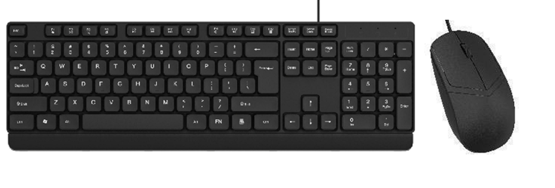 104-Taste Kabel-Multimedia-Tastatur Schwarz wasserdicht HIPS Kunststoff USB Plug-and-play Anpassungsfähiges Logo Drucken. Maus 1200DPI ABS Shell