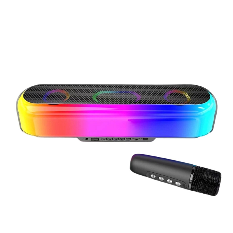 10W RMS Leistung 52mm Lautsprecher 1500mAh Batterie unterstützt Bluetooth TF-Karte bis 32GB FM-Radio bunte LED-Leuchten