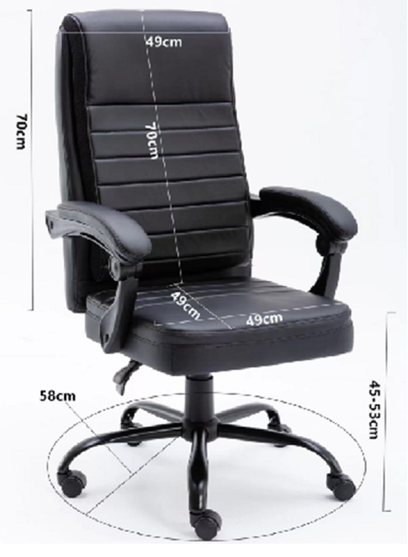 Multifunktionsmechanismus Ergonomischer Gaming-Schreibtischstuhl mit hohen Rückprall-PU-Armlehnen und Rückenlehne 320 mm Chrombasis mit Nylon-Rädern