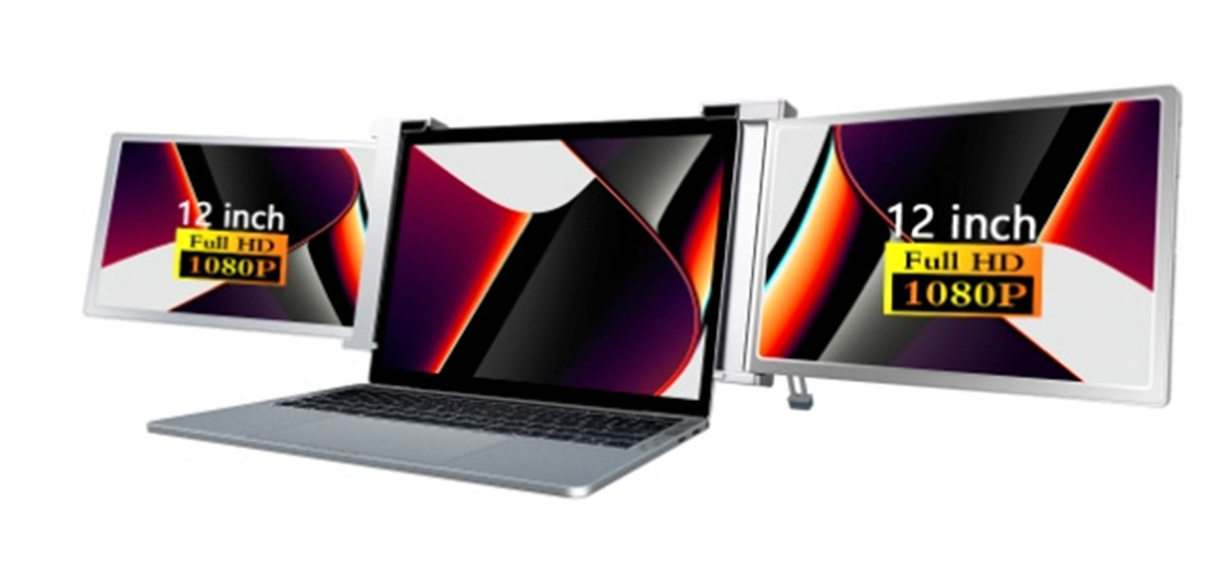 2 X 12 Zoll FHD IPS Bildschirme 1920 X 1080 16 / 9 Ultraleichtes Design 1,1 kg pro Bildschirm 25,3 mm Dicke HDR Unterstützung 12 OSD Sprachen
