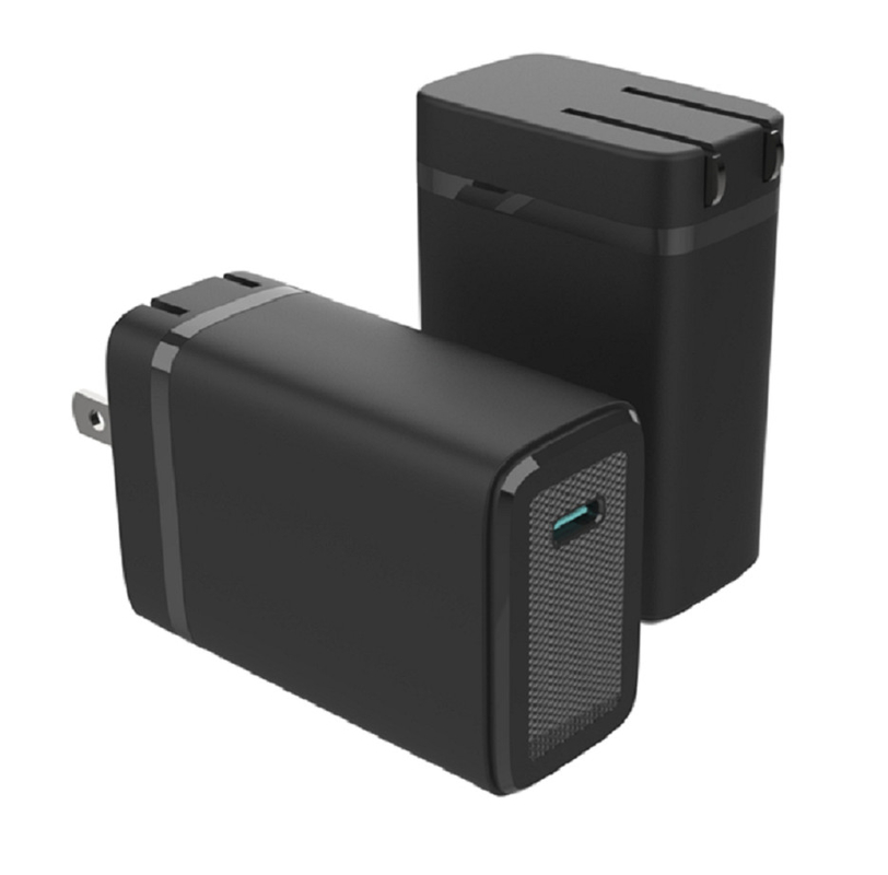 Schnellladegerät für Mobiltelefone, GaN-Technologie, 45 Watt PD-Schnellladung, 110-240 V breite Spannung, USB-C-Anschluss