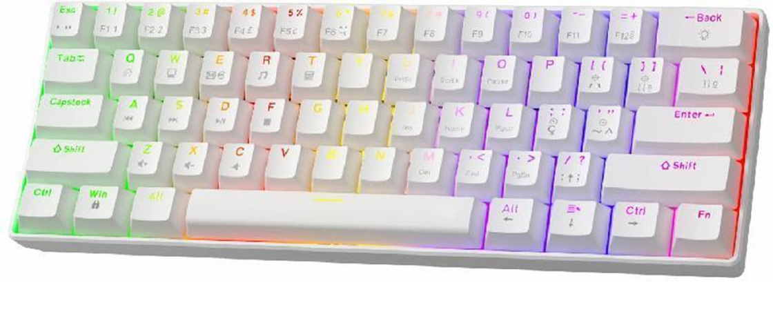 Kompakte mechanische 68-Tasten-Tastatur mit anpassbarer RGB-Hintergrundbeleuchtung, Hot-Swap-Schaltern und USB-Anschluss