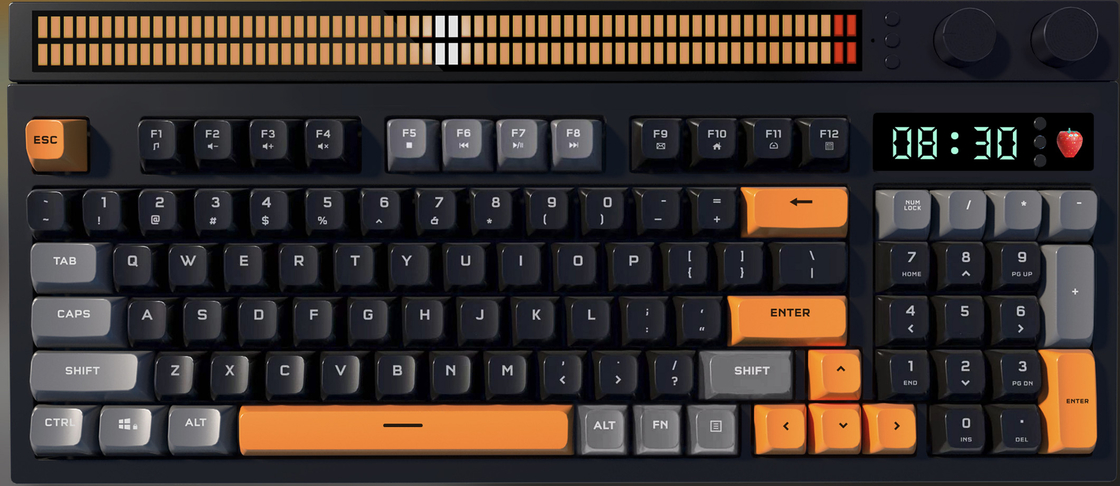Multimode-Tastatur High-End-Tastatur mit Dreimodus-Knopfsteuerung RGB-Beleuchtung Tomatenwecker Ergonomische Gestaltung