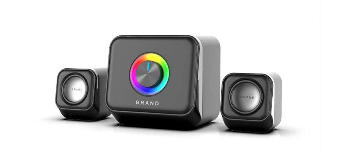 Kabelgebundener Computerlautsprecher 3W*2 Mittel-Hochtöner + 5W Bass 52mm Lautsprecher 65dB SNR USB / Bluetooth Umschaltung für Büroangestellte