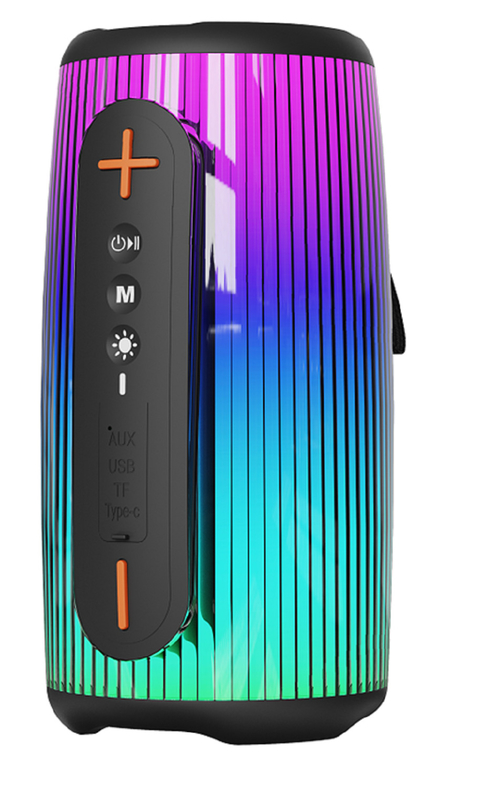 Bluetooth 5 ist da.3, 10W Lautsprecher 2400mAh Batterie mit Typ-C Ladung RGB Umgebungsbeleuchtung Lanyard