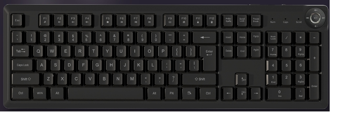 Ultra-Schlanke Portable FN Multimedia Membran Tastatur 448*143*32mm 610g Nettogewicht ABS Schwarze Tastenkappen Silber Membran