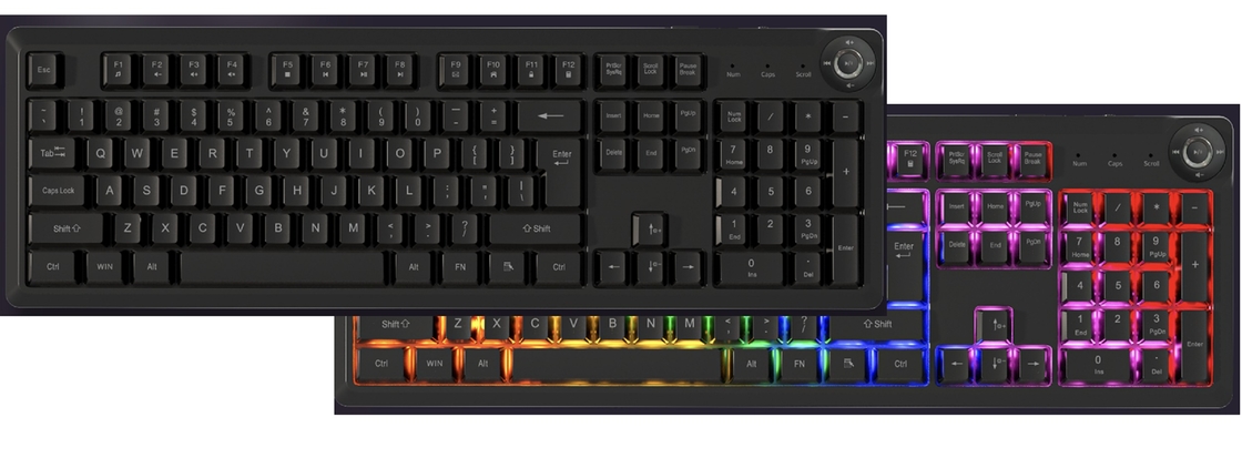 Ultra-Schlanke Portable FN Multimedia Membran Tastatur 448*143*32mm 610g Nettogewicht ABS Schwarze Tastenkappen Silber Membran