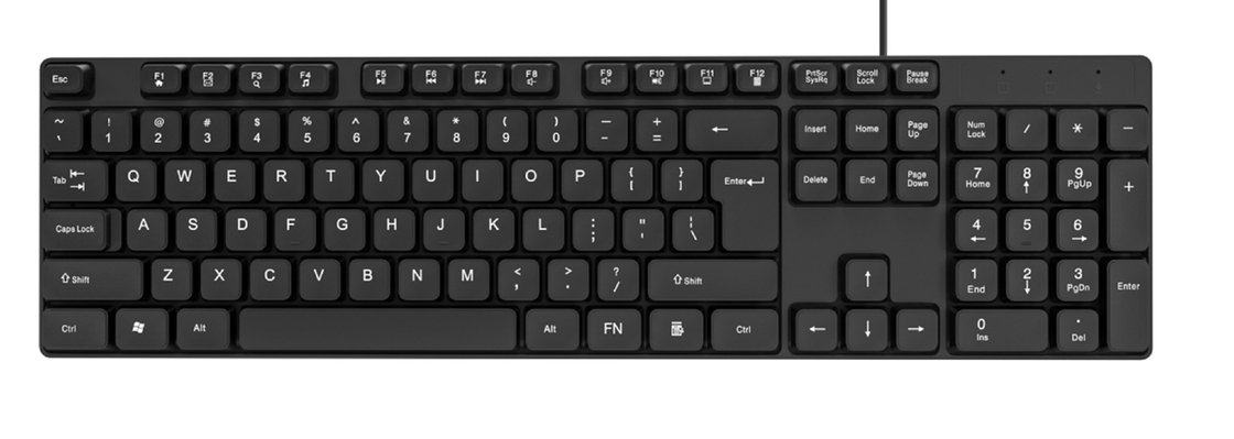 Wasserdichte 104-Taste Kabel-Tastatur-Maus Combo USB Plug-Play HIPS Material Multimedia-Tasten für Büro