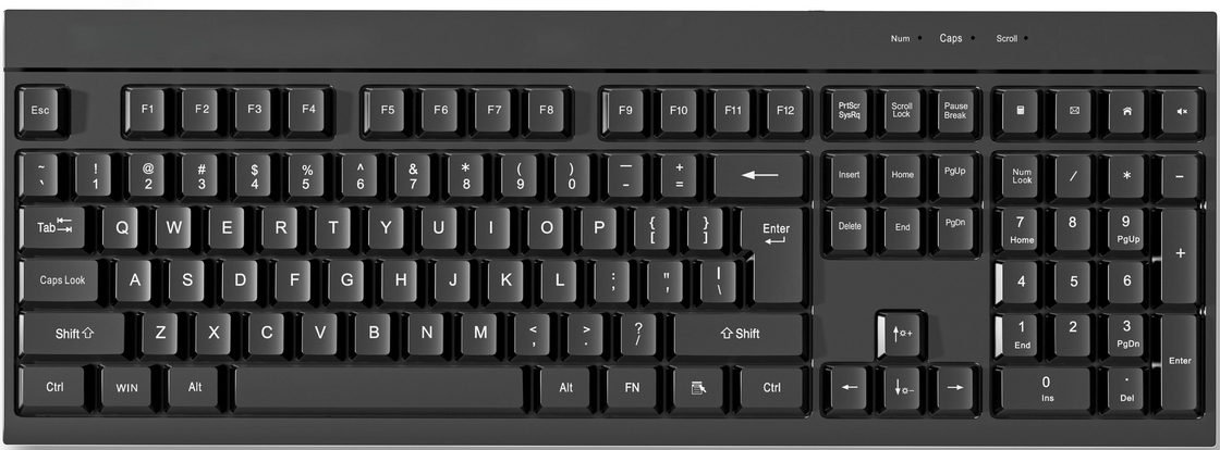 Schlanke kabelgebundene Tastatur mit ABS-Gehäuse, silberner Membran, FN-Multimedia-Tasten, 510 g, leicht für Büro und Gaming