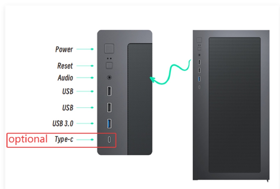 EATX Full-Tower Gaming-Gehäuse SPCC+ABS+Holzstruktur Front Dual USB 1.0+USB 3.0+Type-C Optional Dreifach-Wasserkühlung Unterstützung