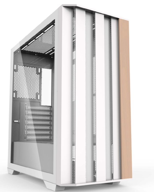 Gaming-Gehäuse SPCC+ABS+Holzstruktur Front Dual USB 1.0+USB 3.0+Type-C Triple Wasserkühlung