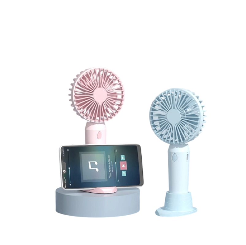 ABS+PP Materialien 3-Geschwindigkeit Typ-C Wiederaufladbarer Mini-Ventilator 6H Betriebszeit 1200mAh Batterie Weiß Blau Rosa