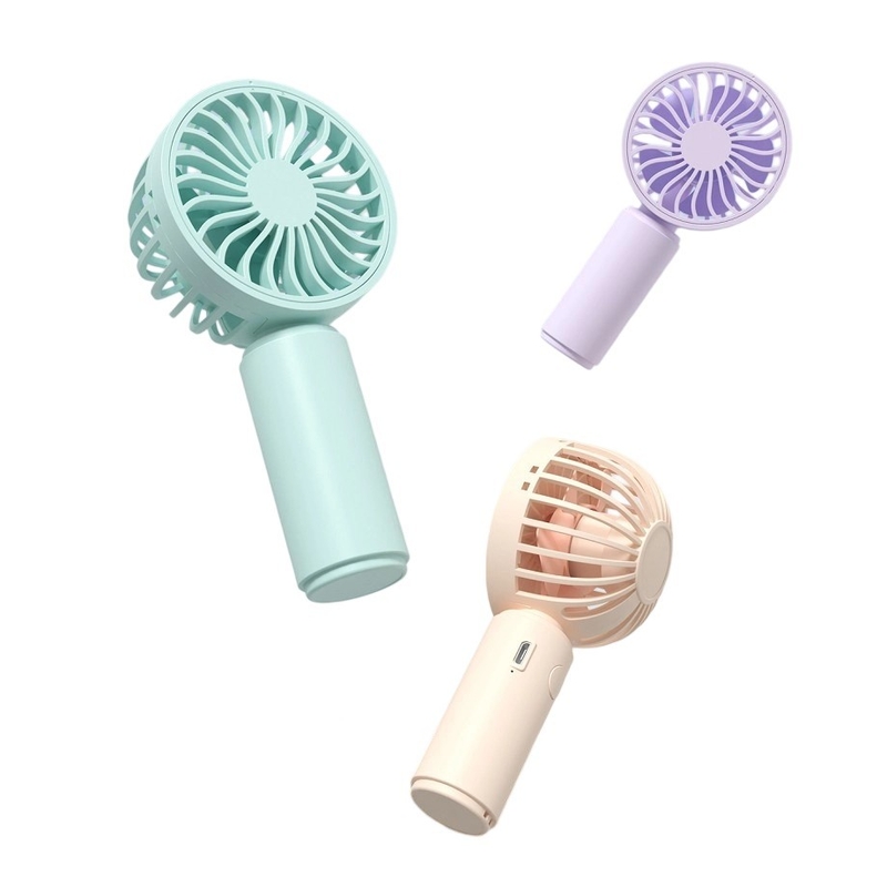 Mini Handventilator 300mAh Batterie 1H Akkulaufzeit unterstützt 1,5H Typ-C Ladeschalter auf der Rückseite Pink Blau Lila