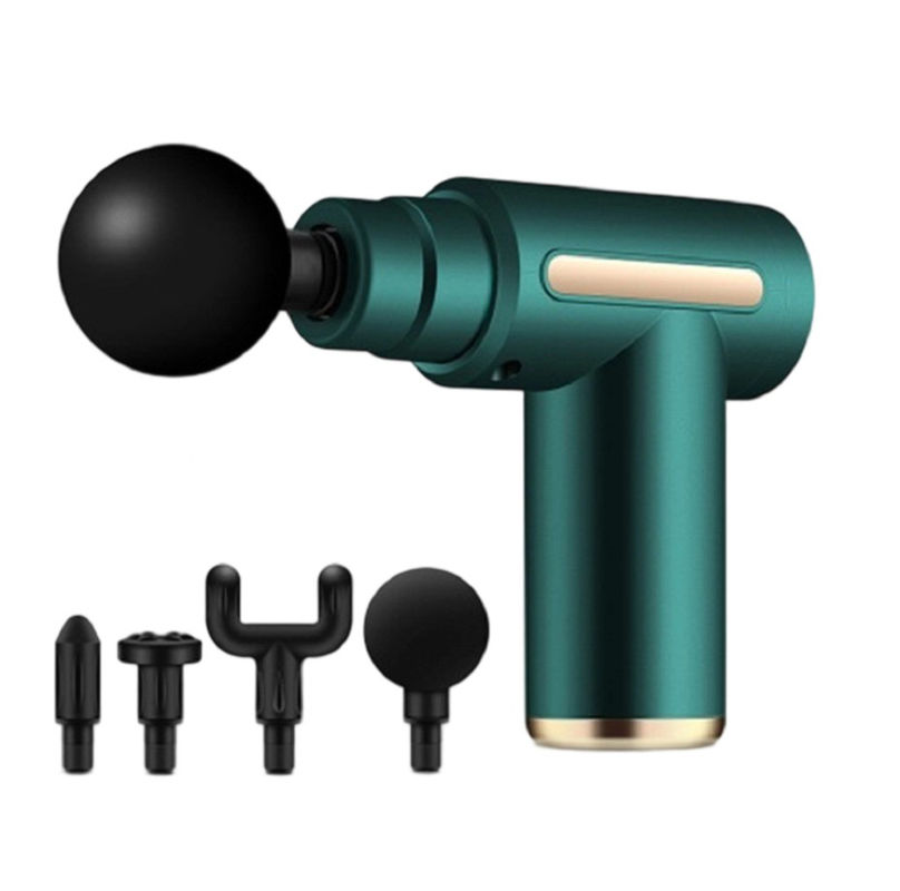 6-Modus Handheld-Muskelmassagegerät mit 800mAh 30W Tiefenentspannung, 4 Massageköpfen für Rücken/Beine, Rot, Grün, Schwarz, Grau