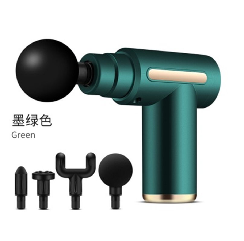 6-Modus Handheld-Muskelmassagegerät mit 800mAh 30W Tiefenentspannung, 4 Massageköpfen für Rücken/Beine, Rot, Grün, Schwarz, Grau