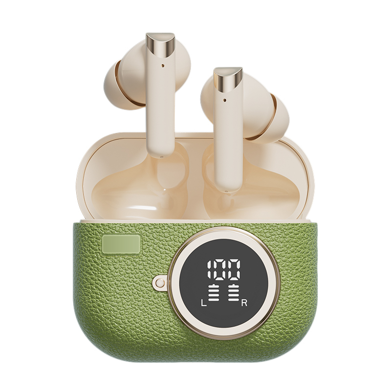 Kabellose Ohrhörer Bluetooth 5.4 ANC-Kopfhörer F10 Lautsprecher 300mAh Case Typ-C Schnellladung Brauner Teint Grün
