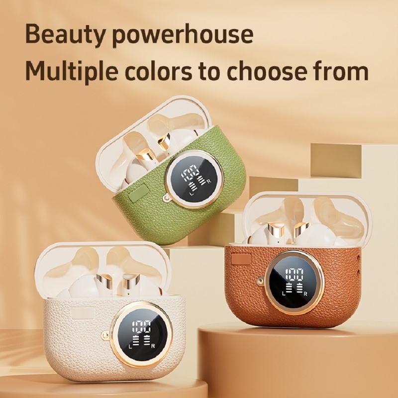 Kabellose Ohrhörer Bluetooth 5.4 ANC-Kopfhörer F10 Lautsprecher 300mAh Case Typ-C Schnellladung Brauner Teint Grün