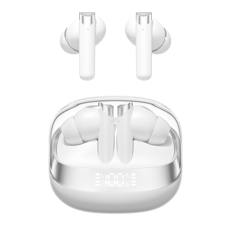 ETEK Wireless Earphones Bluetooth 5.4 ANC Earphone F10 Kupferring Lautsprecher 300mAh Gehäuse Schwarz Weiß