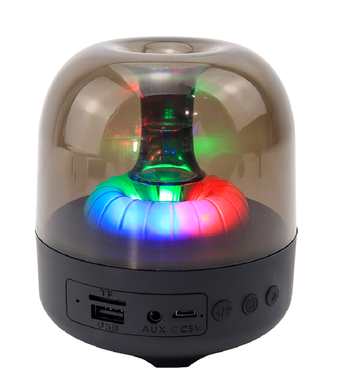 ETEK Bluetooth 5.3 Lautsprecher 5W 52MM Treiber 500mAh Akku ABS+PC Material RGB Licht AUX/TF/FM/USB Wiedergabe & Anruf schwarz