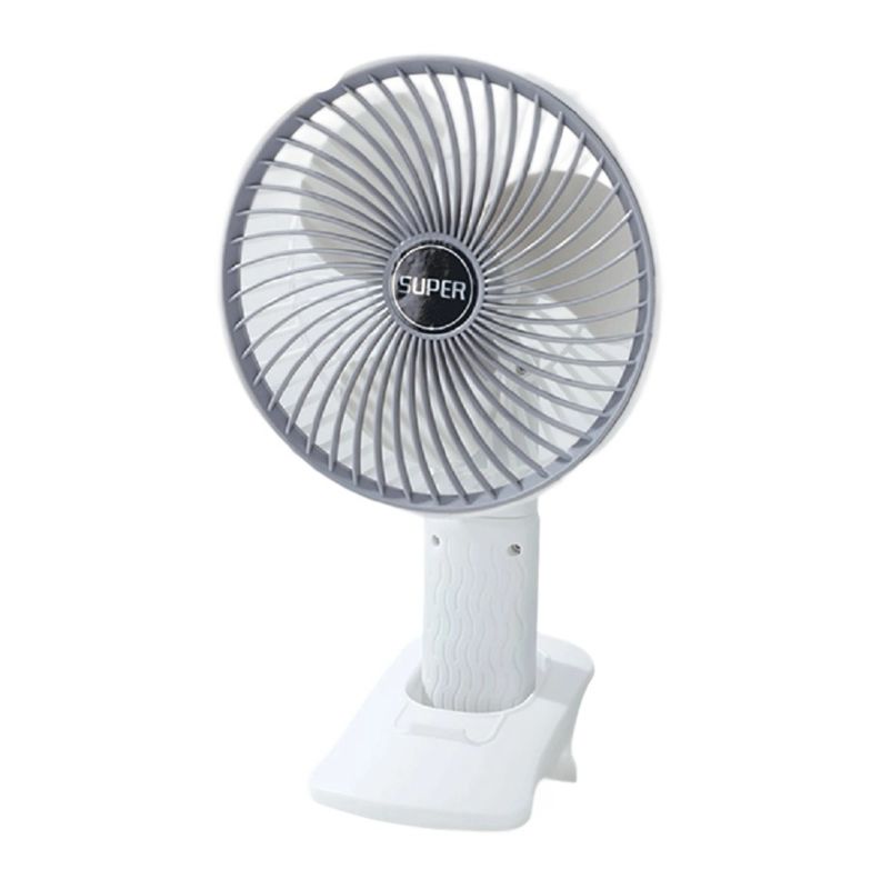 4-in-1 Multi-Position Grau Lüfter Clip Hängen Stand Handheld Zwei Versionen Batterie-Lüfter mit 3-Geschwindigkeiten, Direkt-Stecker Lüfter mit 1-Geschwindigkeit