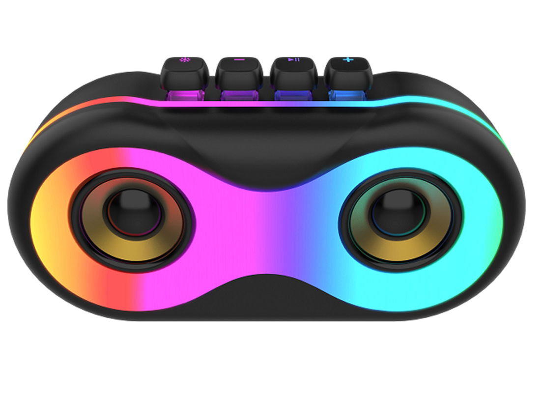 ETEK Bluetooth 5.3-Lautsprecher mit RGB-Licht, doppelter 52mm-Treiberlautsprecher mit 16W-Stereoanlage,TYPE-C-Ladung,1800mAh-Batterie