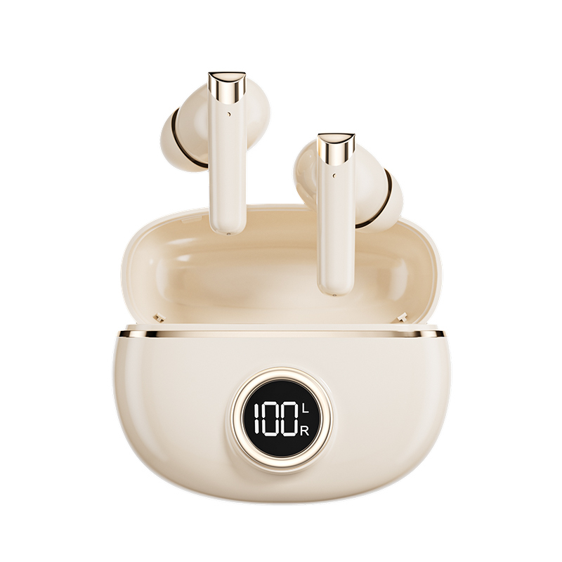 ETEK Vergoldeter Bluetooth 5.4 TWS-Kopfhörer mit F10, 25mAh Ohrhörerzelle + 230mAh Ladecase (Schutzplatine), 2-3 Stunden Gesprächszeit.