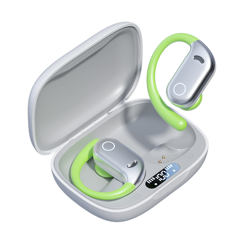 ETEK Wasserdichte LED-Anzeige-Ohrhörer, Bluetooth 5.4, 50mAh Ohrhörerzelle + 300mAh Gehäuse (Schutzplatine), F14.2 Lautsprecher