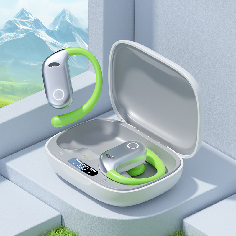ETEK Wasserdichte LED-Anzeige-Ohrhörer, Bluetooth 5.4, 50mAh Ohrhörerzelle + 300mAh Gehäuse (Schutzplatine), F14.2 Lautsprecher