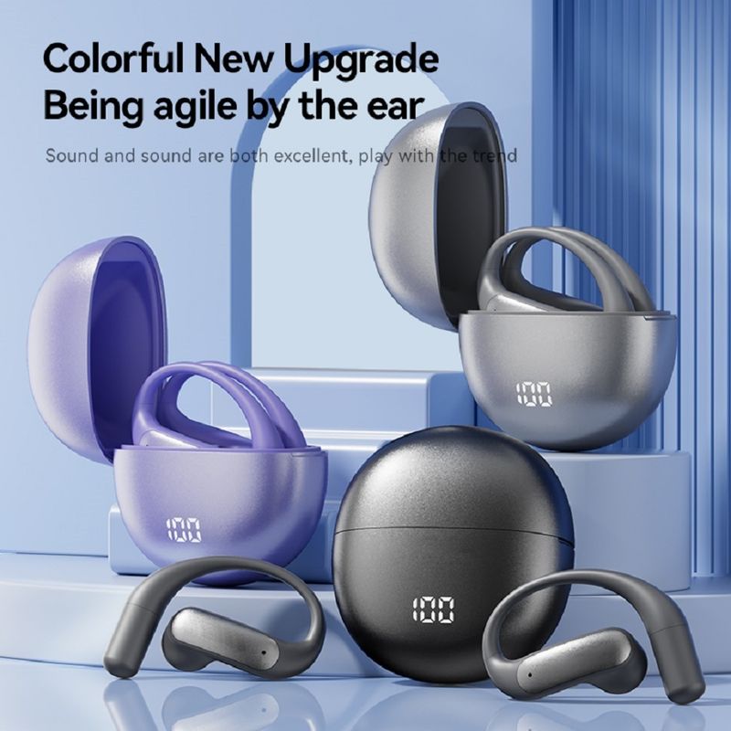 ETEK OWS offene Kopfhörer 40mAh Batterie während die Ladekase 500mAh geschützte Batterie schwarz lila Silber