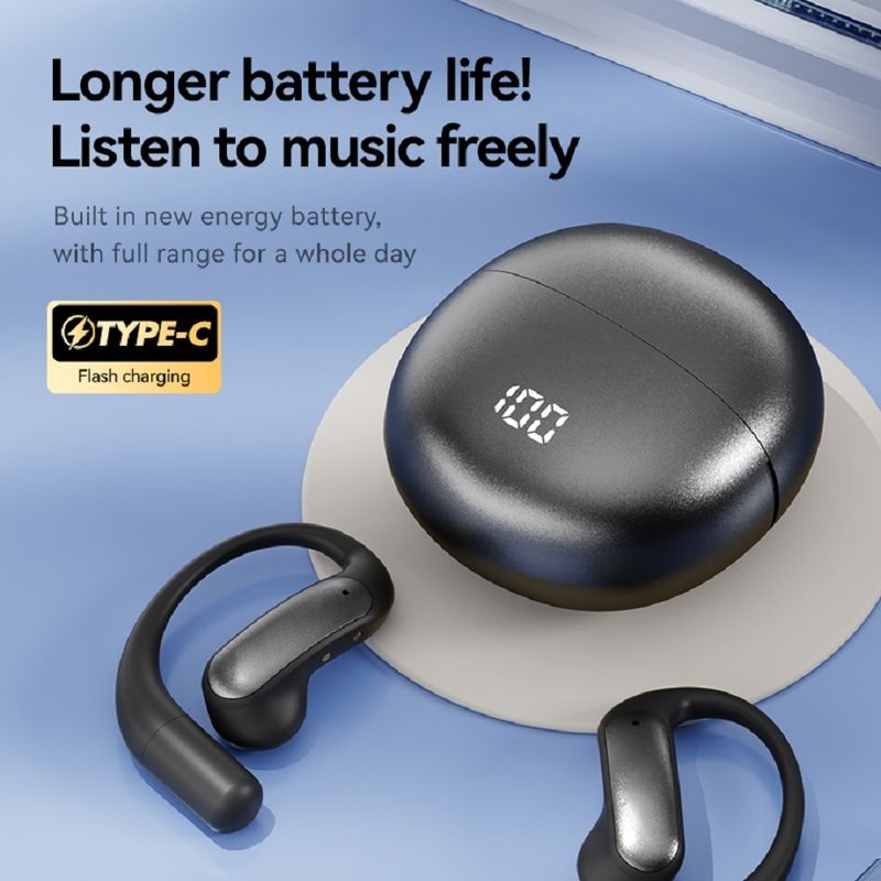 ETEK OWS offene Kopfhörer 40mAh Batterie während die Ladekase 500mAh geschützte Batterie schwarz lila Silber