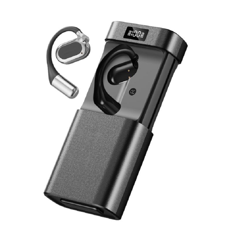 ETEK Open-Fit AI Translation Wireless Earphone mit LED Taschenlampe und Power Bank 1800mAh Ladekast Schwarz / Komplexität