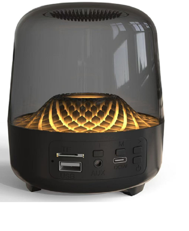 ETEK 5W Bluetooth 5.3 Lautsprecher mit RGB-Licht, 500mAh Akku, Typ-C-Ladung, ABS+PC-Material, AUX/TF/FM/USB, Schwarz