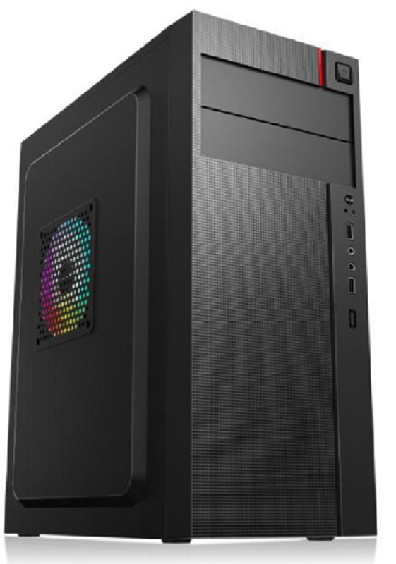 Mid-Tower ATX Computer Case with SPCC 0.35mm Construction Supports ATX Micro-ATX Mini-ATX and Features Multiple Cooling Fans