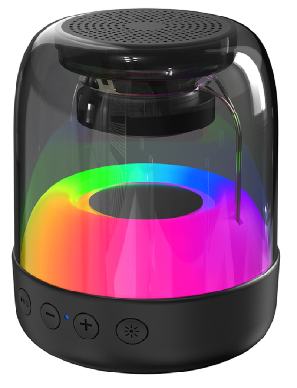 Tragbarer Bluetooth-Lautsprecher 3W 2-Zoll-Treiber ABS-Gehäuse RGB-Beleuchtung 500mAh Unterstützt BT/AUX/USB/TF Freisprechfunktion