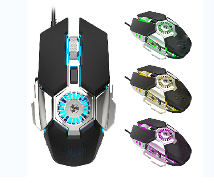 RGB Gaming Maus 6 Tasten Einstellbare DPI 1000/1600/3200/6400 Buntes Atmen Licht ABS 8M Klick Lebensdauer 5V/100mA