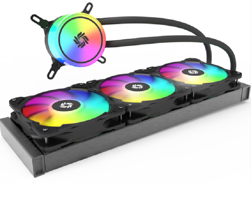 360mm ARGB AIO Flüssigkeitskühler, runder Wasserblock, 36027 Radiator, PWM-Lüfter 1800 U/min, LGA1700/AM5, Benutzerdefiniertes Logo