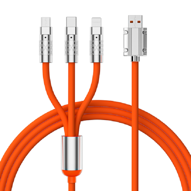 ETEK 120cm Schnelllade-USB-Kabel, PVC + Zinklegierung, 4-adrig CCA, LED-Anzeige, Mehrfarbig anpassbar