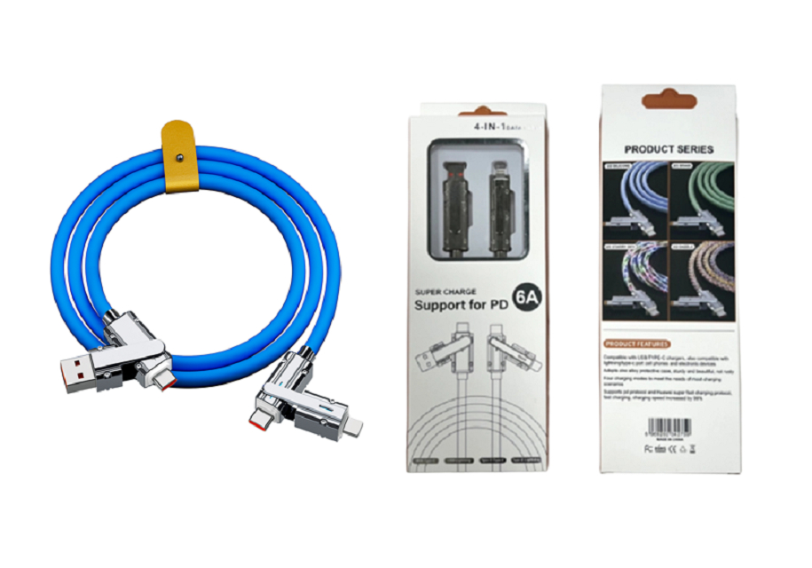 ETEK 65W Fast Charging USB-C Cable,1M, 5-Core C to C/L, PVC+Zinc Alloy, Black/White/Blue/Orange