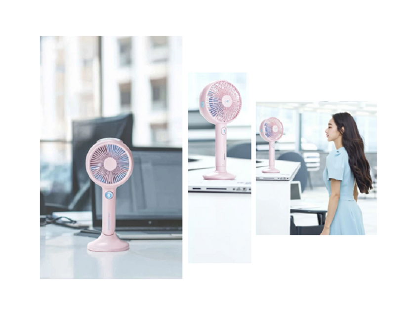 Tragbarer Verdunstungskühler, 800mAh, 3 Geschwindigkeiten, 2 Luftfeuchtigkeitsmodi, Weiß/Grün/Rosa, 212*100*40mm, ideal für Outdoor, Reisen, Büro