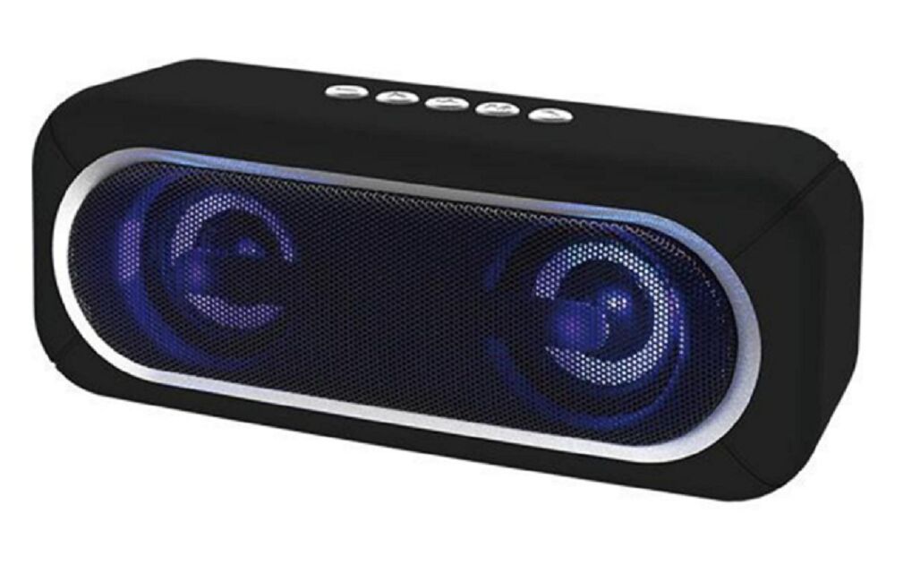 Bluetooth-Lautsprecher, Bluetooth 5.3,3W*2 Stereo, Multifunktion (TF/USB/FM/AUX), LED-Licht, Hands-Free-Anruf, 800mAh-Batterie