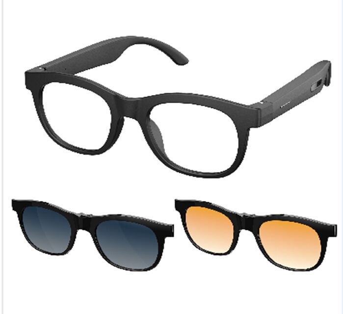 KI-Smart-Audio-Brille mit Echtzeit-Übersetzung und Interkom, Dual-Silicon-Mikrofon, Magnetladung, 80mAh*2 Batterie