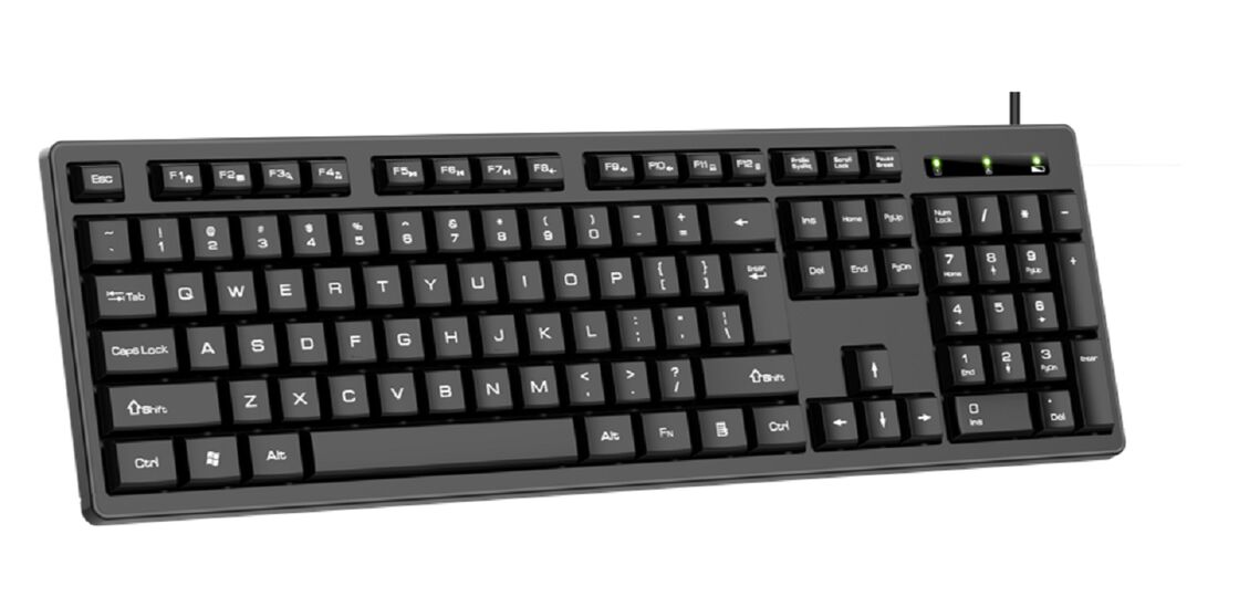 Büro Membran Tastatur, ABS 475 Gehäuse, Carbon/Silber Paste Film, 1,5M Kabel (drahtgebunden oder drahtlos), Bildschirm/Laser gedruckte Tastenkappen
