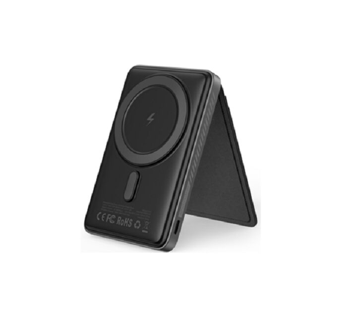 3-in-1-Magnetische drahtlose Stromversorgung 5000mAh, 15W MagSafe-kompatibel, 22,5W PD/QC-Ausgang, eingebauter Telefonständer, mehrfarbige Optionen