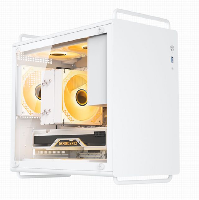 20L Kompaktes Gaming-PC-Gehäuse, M-ATX/ITX, 326mm GPU, 155mm CPU-Kühler, 140mm PSU, Dual Front Panel Optionen, magnetische Staubfilter