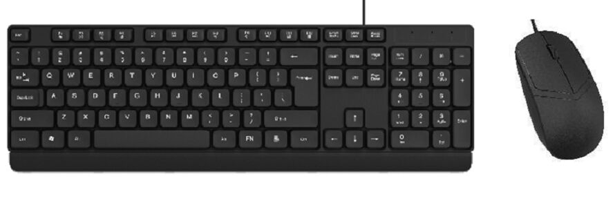 Kabelgebundene Tastatur und Maus Combo, 104 Tasten, wasserdicht, 1200 DPI, USB Plug-and-Play, für Büros, Schulen