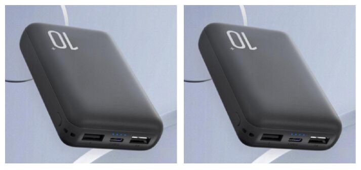 10000mAh Dual-Cell Powerbank, Güteklasse A Li-Po, 10W Ausgang, Typ-C+Micro-USB Eingang, Schwarz/Weiß