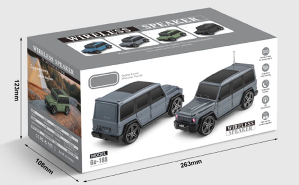 Solar-Bluetooth-Lautsprecher in der Form eines Autos, JL 5.3, 10W, 1200mAh, ABS+Eisennetz, 4 Farben