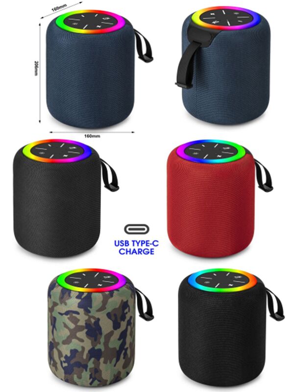 Portable Bluetooth-Lautsprecher, 25W Stereo, 2400mAh, LED-Marquee, TWS, FM/USB/TF, ABS+Cloth