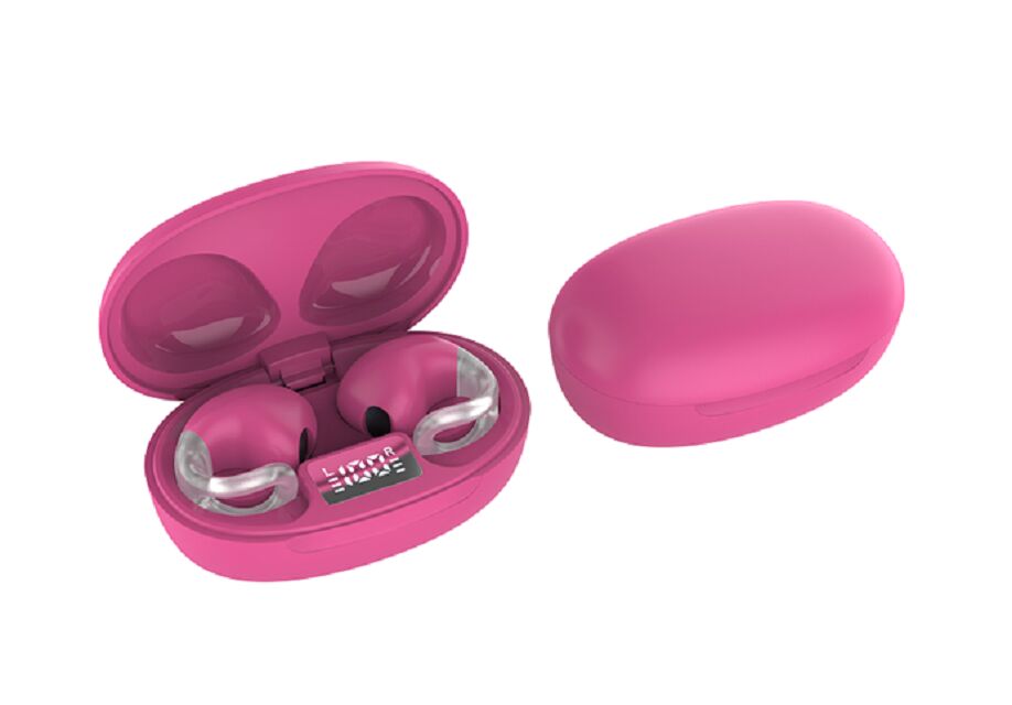 OWS Wireless Ohrhörer mit offenem Ohr, 12mm Fahrer, 4H Spielzeit, Bluetrum 5656T, Schwarz/Weiß/Pink/Rot